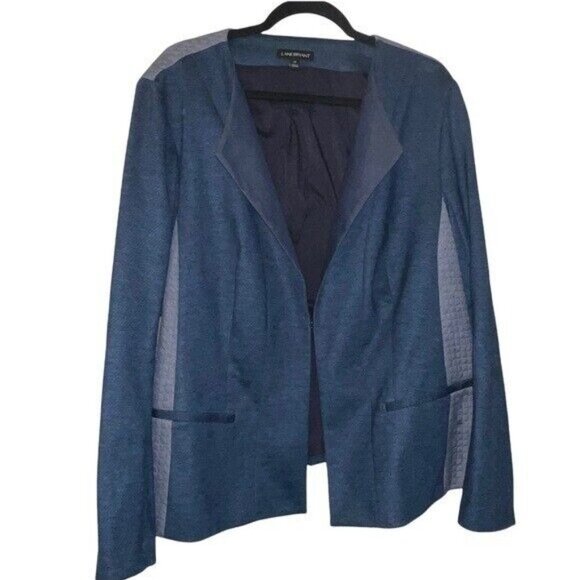 Lane Bryant Jackets & Blazers - Lane Bryant Women's Jacket Blazer Blue Quilted Panel Size 22 Office Career